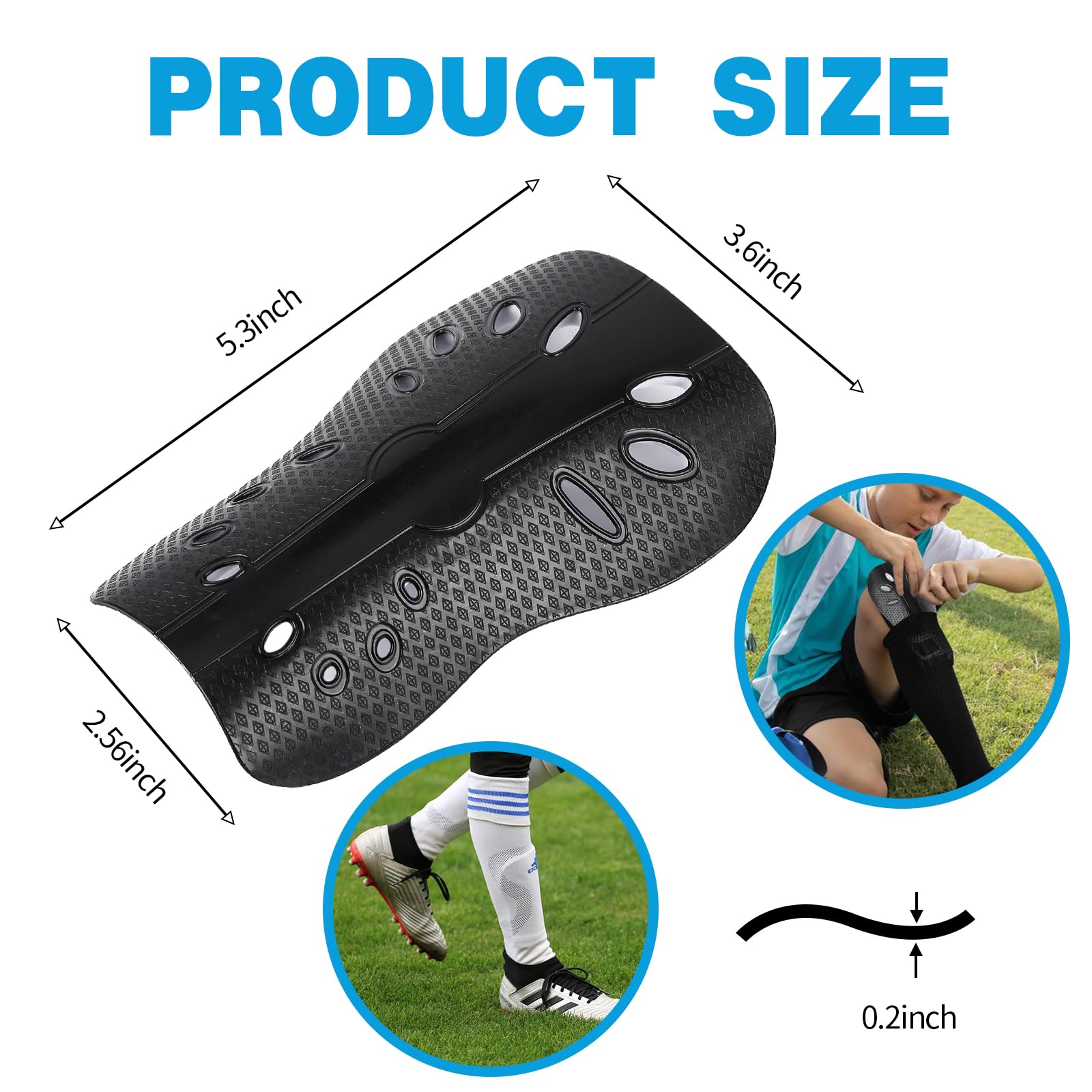 Qonutoci Mini Shin Guards Soccer, 3 Pairs 5.3