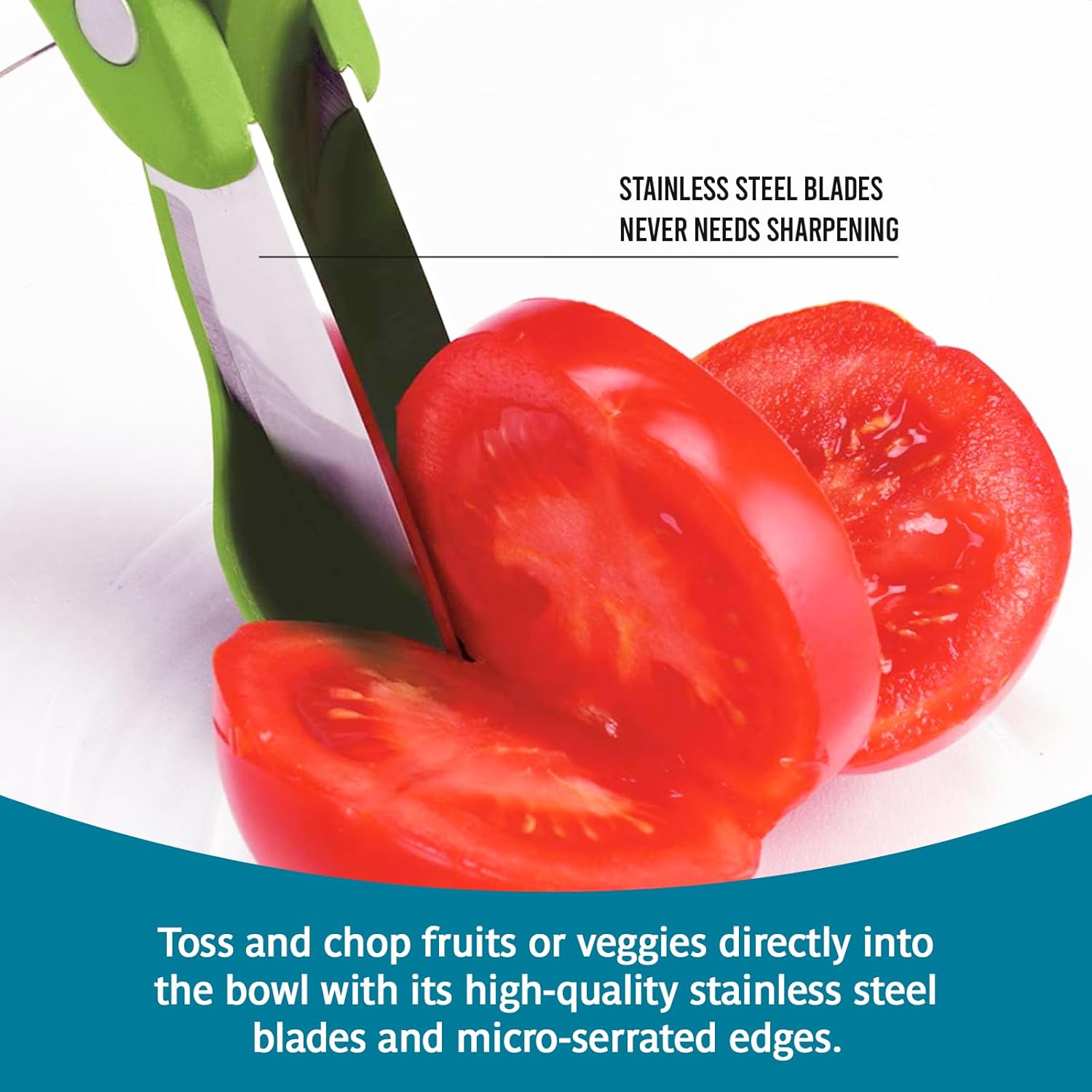 Trudeau Toss and Chop Salad Tongs, Green (09610135)