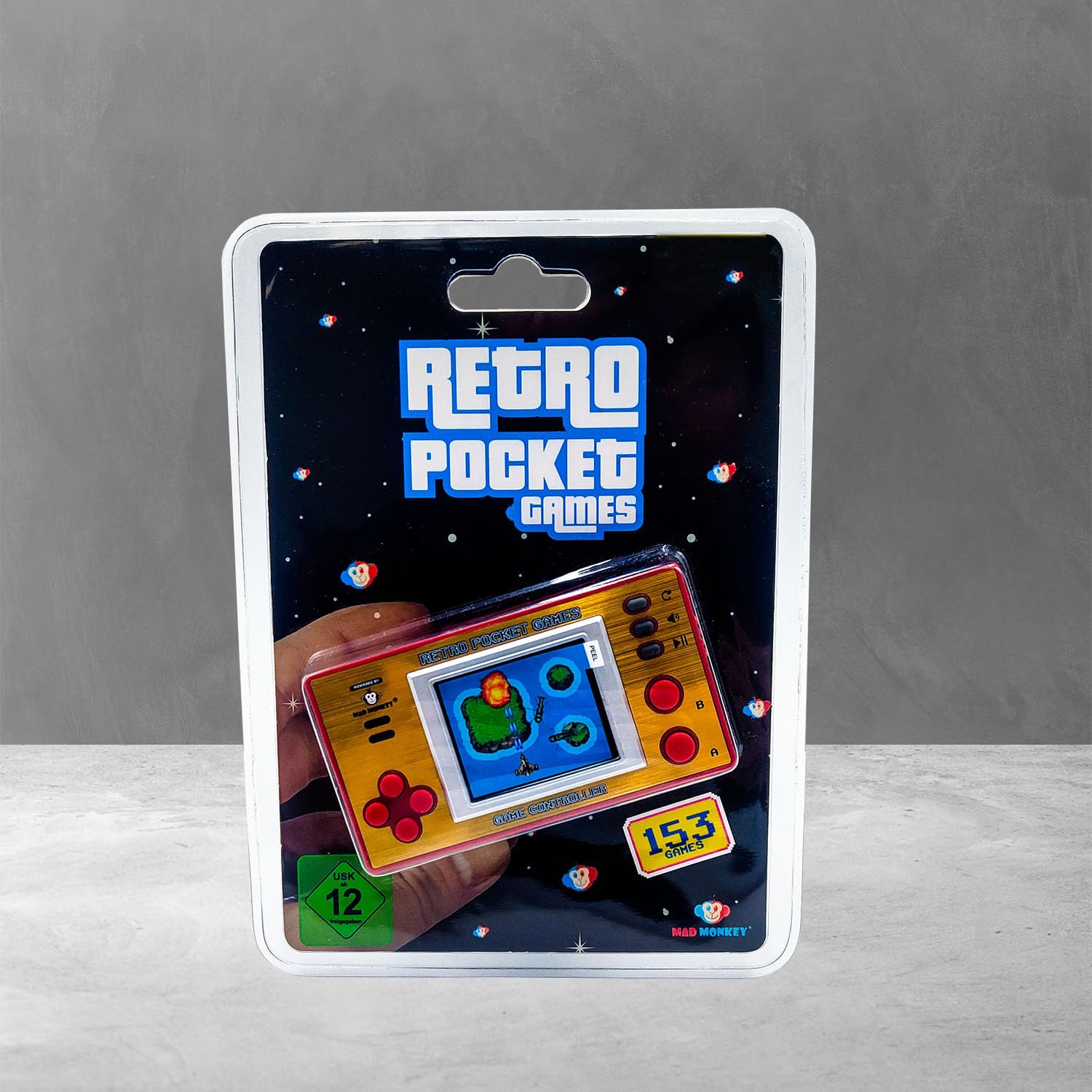 Console Portable rétro - Console de Jeu Nomade - Mad Monkey, Or, Rouge