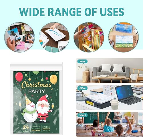 Vista 5 de Paquete de 50 Fundas Transparentes como Cristal de 8.5 x 11 Pulgadas Bolsas de Almacenamiento, Bolsas de Celofán Autosellantes Resellables