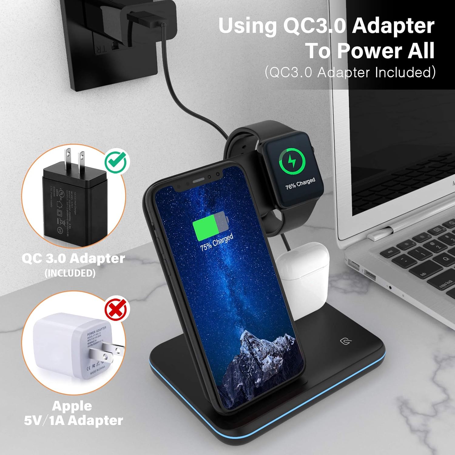 Exсluѕіvе Sресіаl Wireless Charger, 3 in 1 Qi-Certified 15W Fast Charging Station for Apple iWatch Series 7/6/5/4/3/2/1,AirPods,Wireless Charging Stand for iPhone13/12/11 Series/XS MAX/XR/XS/X/8/8 Plus/Samsung 70% оƒƒ Dіѕсоunt Wireless Charger, 3 in 1 Qi-Certified 15W Fast Charging Station for Apple iWatch Series 7/6/5/4/3/2/1,AirPods,Wireless Charging Stand for iPhone13/12/11 Series/XS MAX/XR/XS/X/8/8 Plus/Samsung