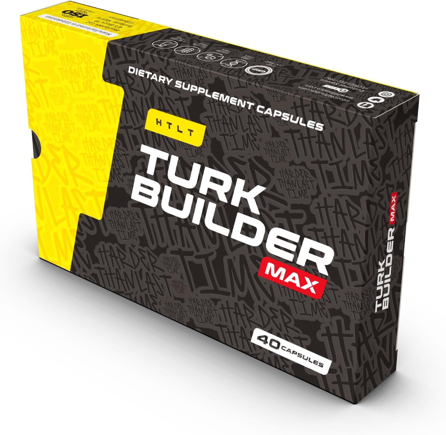 HTLT Turk Builder MAX, Dietary Supplement with Turkesterone, 40 Capsules, Blister Pack