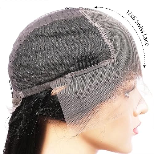 Miniatura 6 de Peluca de cabello humano brasileño Remy brasileño con cabello de bebé prearrancado con nudos blanqueados, densidad del 150%, 24 pulgadas