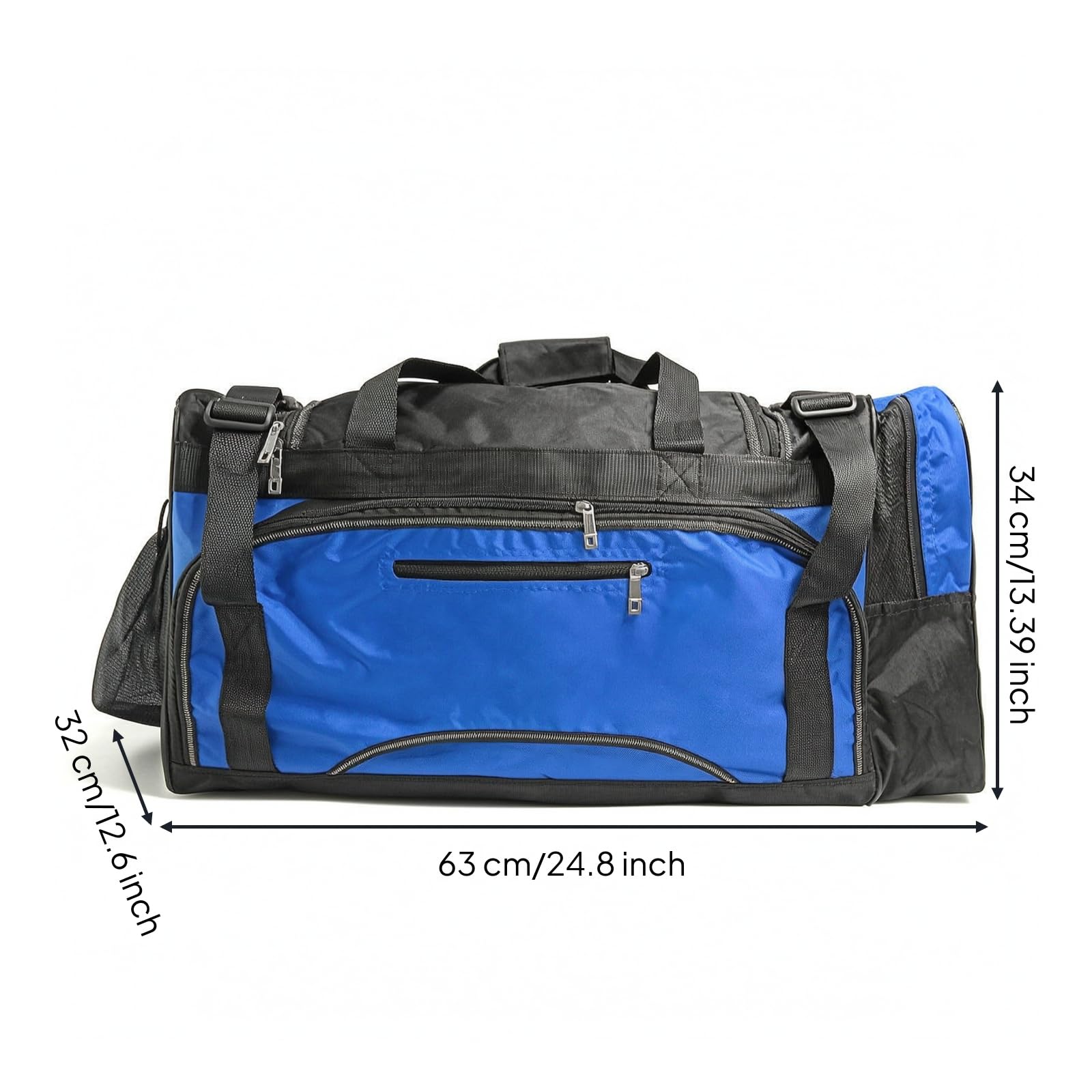 Baoblaze Borsa Sportiva Porta Attrezzatura Borsone Palestra Sacca Allenamento Zaino Equipaggiamento con Tracolla Regolabile E, Array, B款-Blu Senza Logo, 63 32 34cm