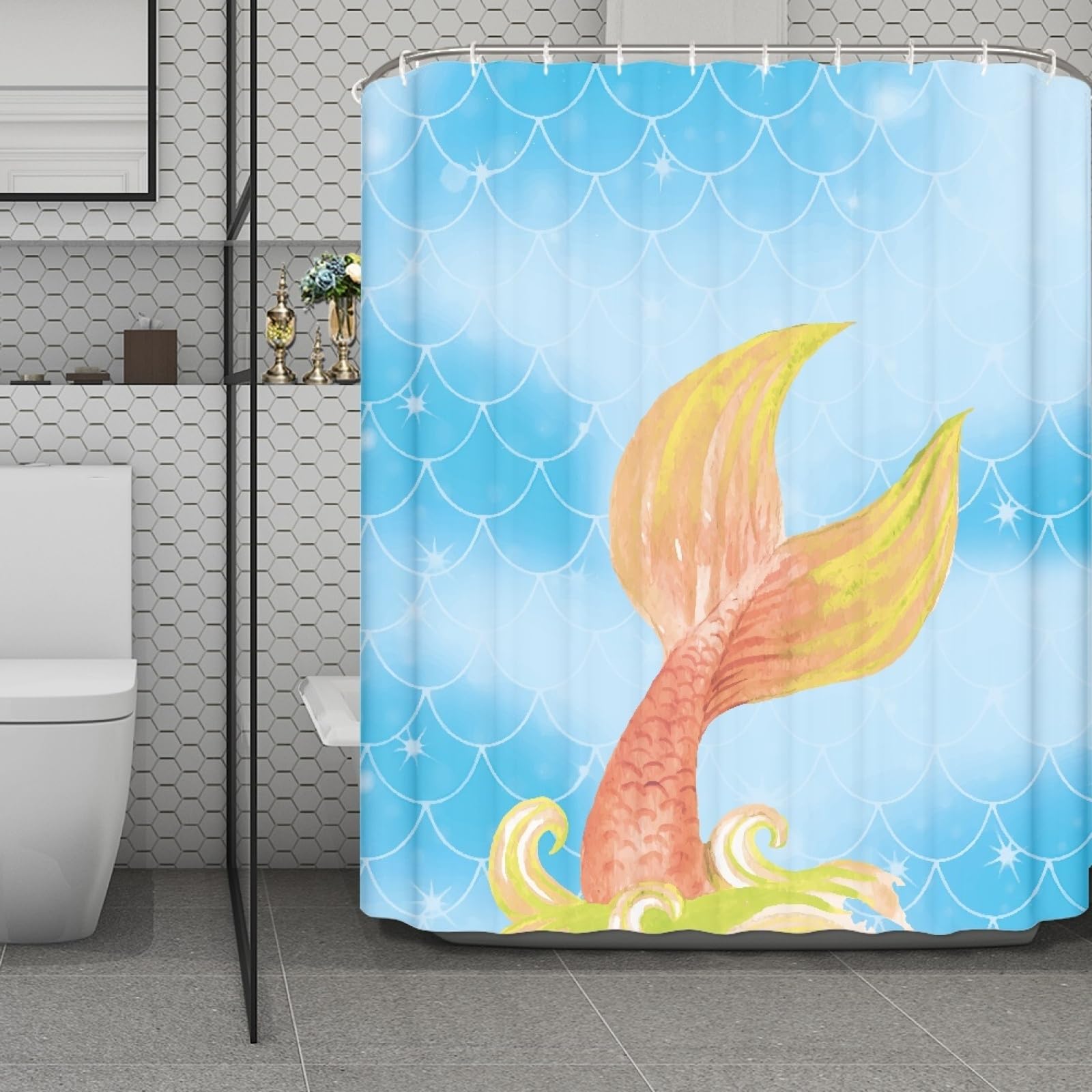 Rideau de douche imperméable 200x240 pour stopper l'eau dans la salle de bain