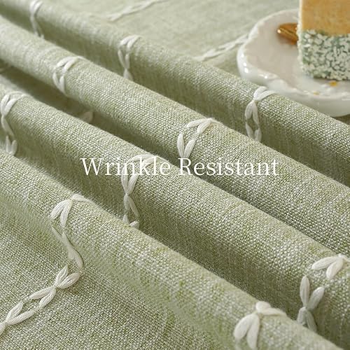 Miniatura 6 de Zobesta Mantel rectangular de Navidad de 53 x 70 pulgadas, color verde salvia, mantel rectangular de Navidad de color verde algodón, mantel bohemio