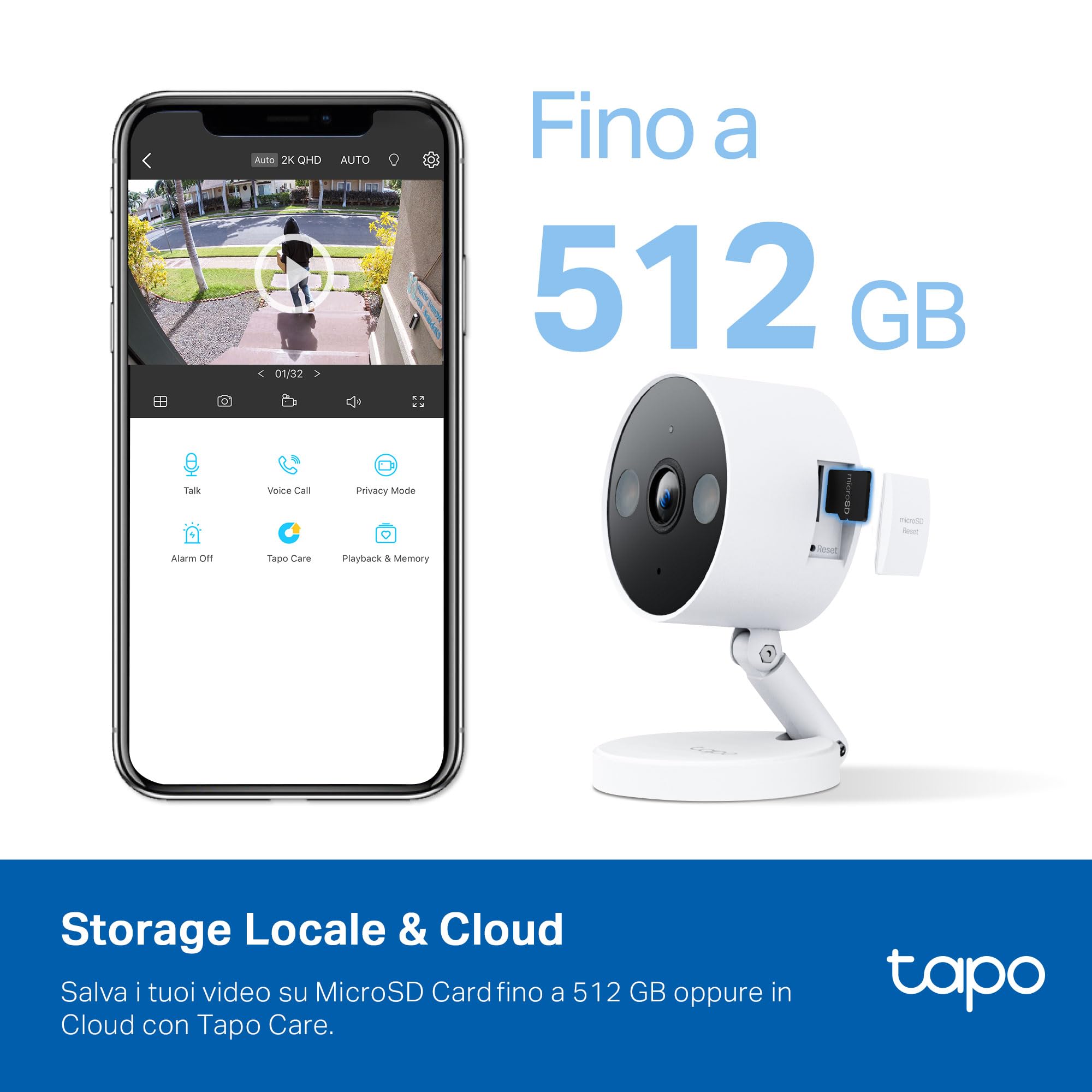 Tapo C120 Telecamera Wi-Fi Esterno & Interno, Videocamera Sorveglianza 2K 4MP, Sicurezza Domestica AI, Visione Notturna, Installazione semplice, Base Magnetica, IP66 Resistente Alle Intemperie, Alexa