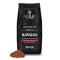 Vista 8 de Gold Coffee Kanaloa Premium House Blend, tostado medio, molido 100% café arábica, 1 libra