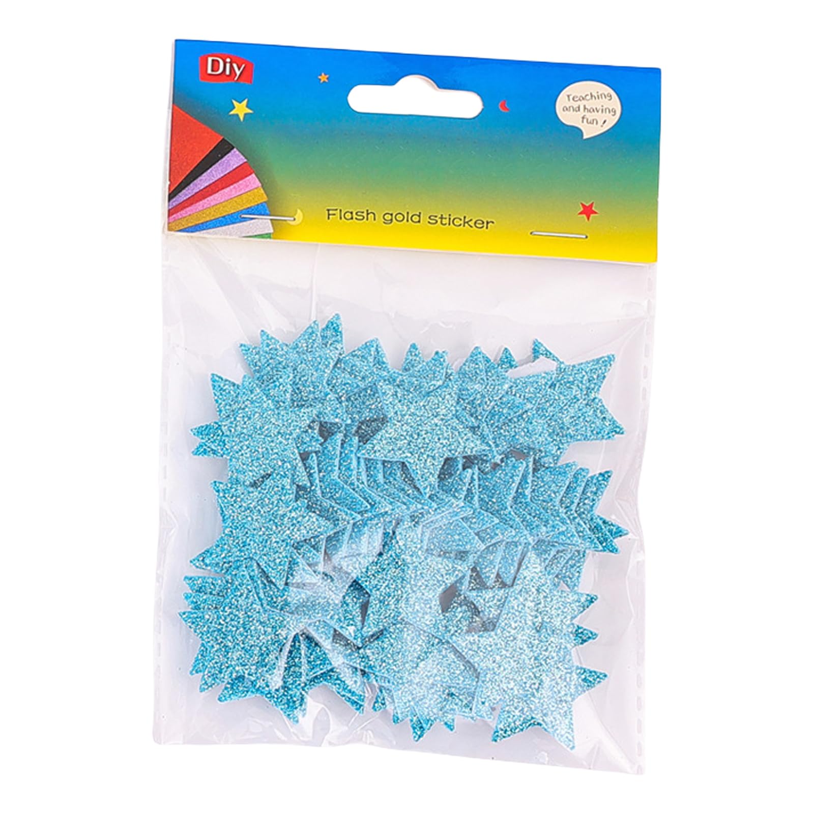 Lerpwige 60PCS Glittering Foam Star Sticker Star Shape Adhesive Sticker for Card Making Scrapbooking Christmas Parties Decoration Creative Art Project