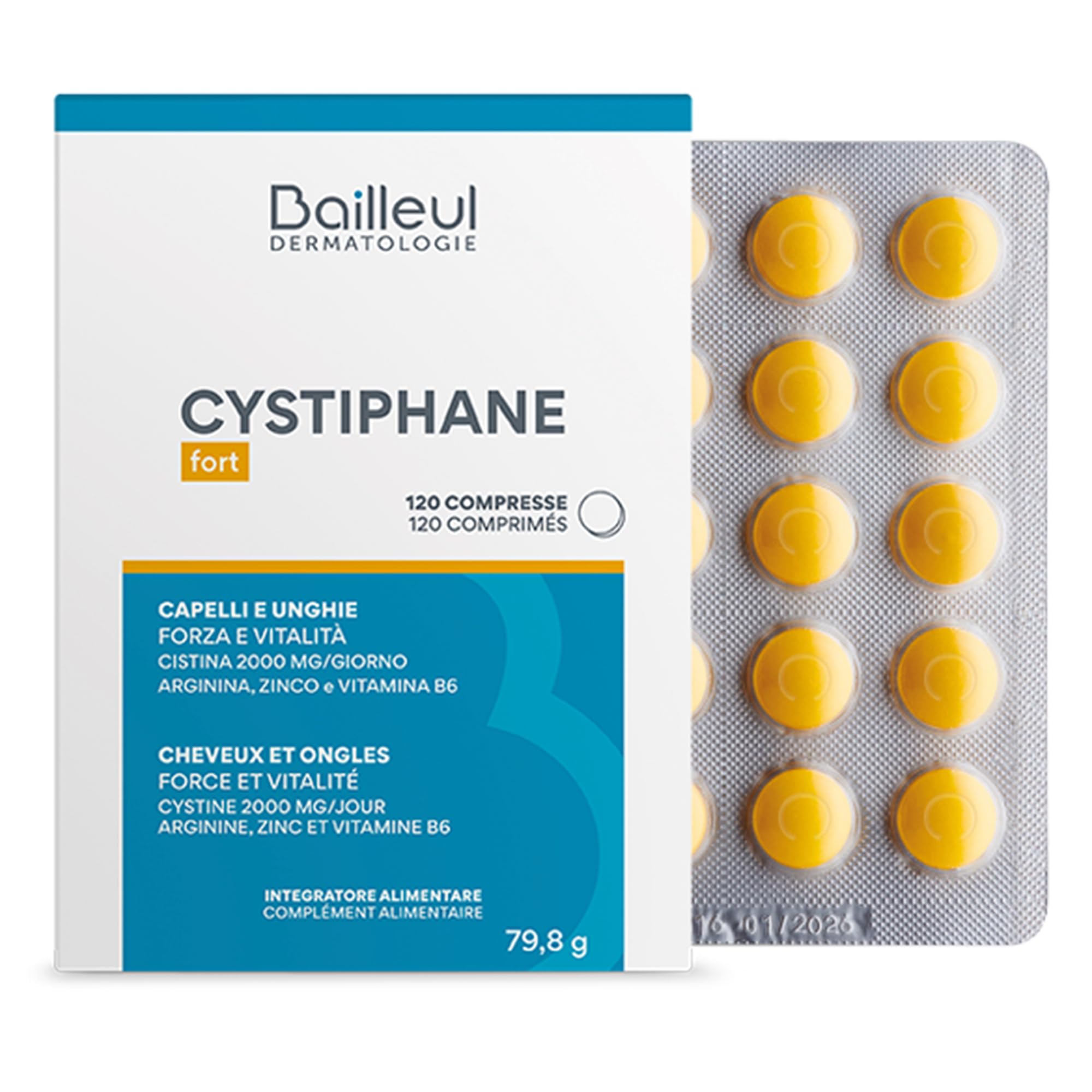 Cystiphane Fort Biorga - Integratore Alimentare per Capelli e Unghie - Dona Salute Forza e Vitalità e Protegge dallo Stress Ossidativo