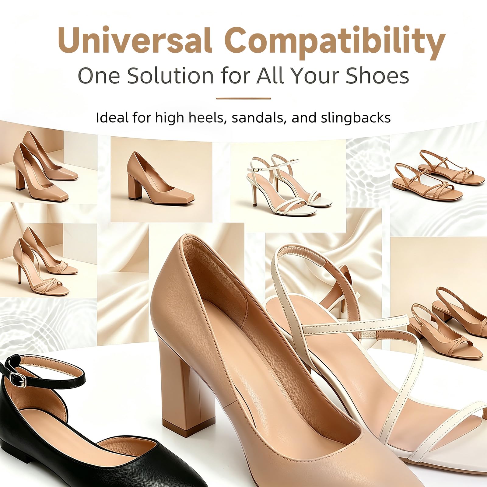 16 Stück Silikon Fersenpolster für Damen, Selbstklebende Anti-Rutsch Fersenschutz Gelpads für High Heels, Sandalen und Slingbacks, Transparente Einlagen gegen Blasen und Reibung