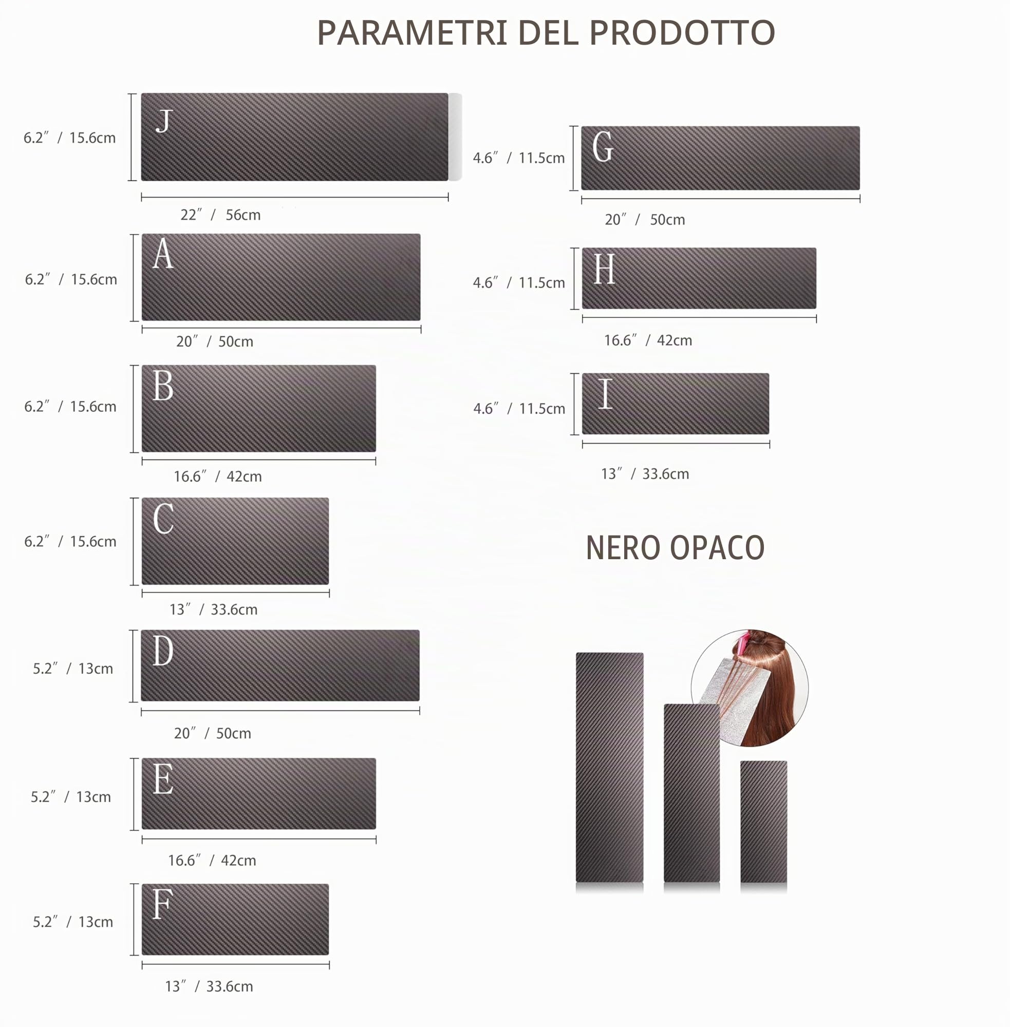 Tavoletta per balayage in fibra di carbonio opaca è uno strumento per la colorazione dei capelli per saloni professionali e parrucchieri - Tavoletta per colorazione dei capelli per tintura