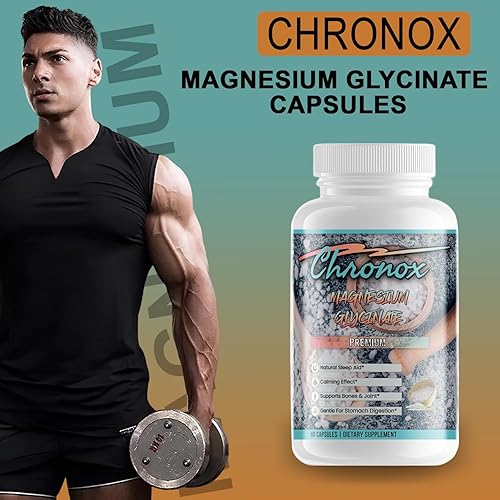 Miniatura 4 de Chronox Cápsulas de glicinato de magnesio (60 cápsulas), sin gluten, sin OMG, suplemento de glicinato de magnesio para uso diario