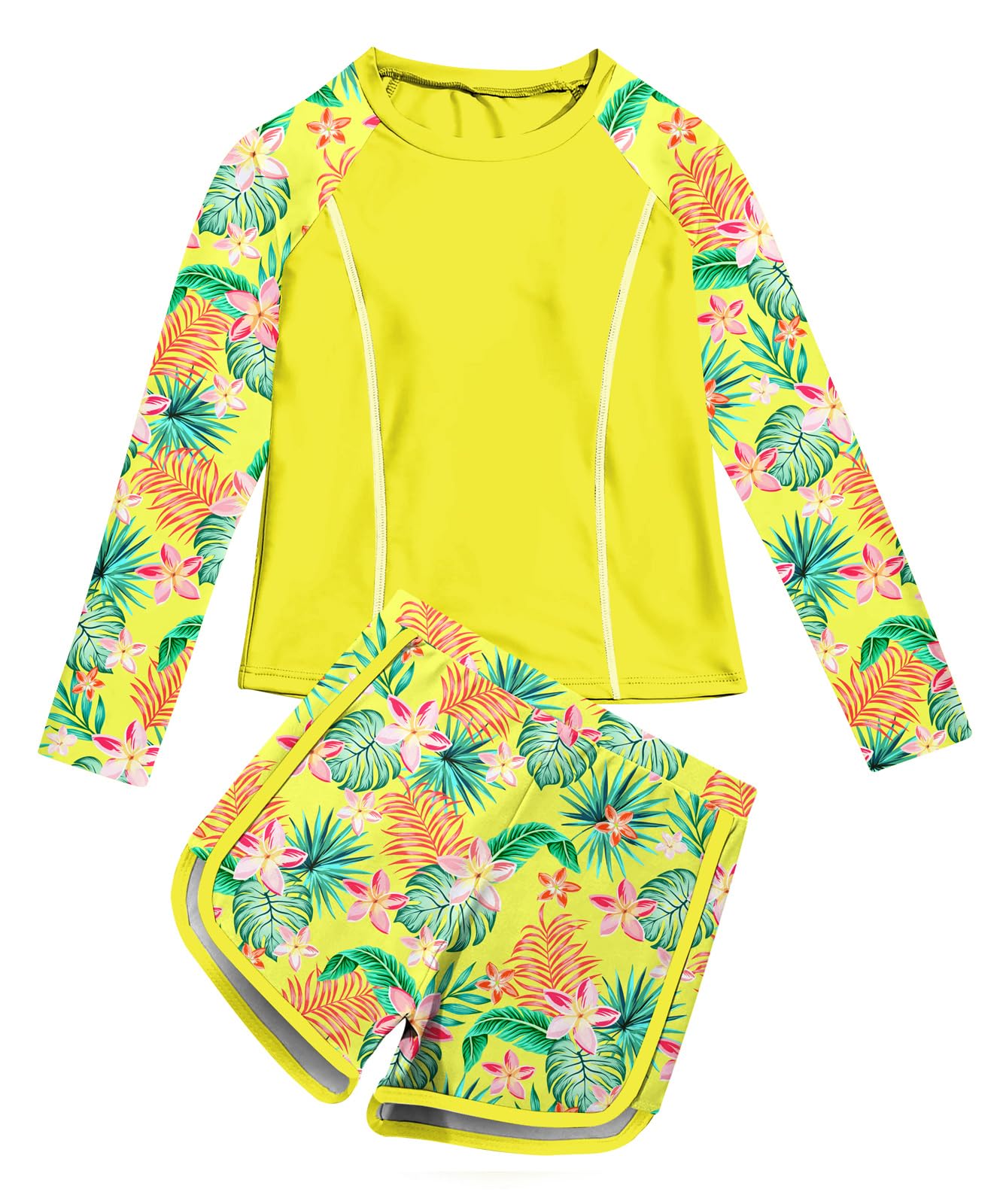 Vogseek Girls Rash Guard Swimsuits 2 Piece Bathing Suit Size 7-14T
