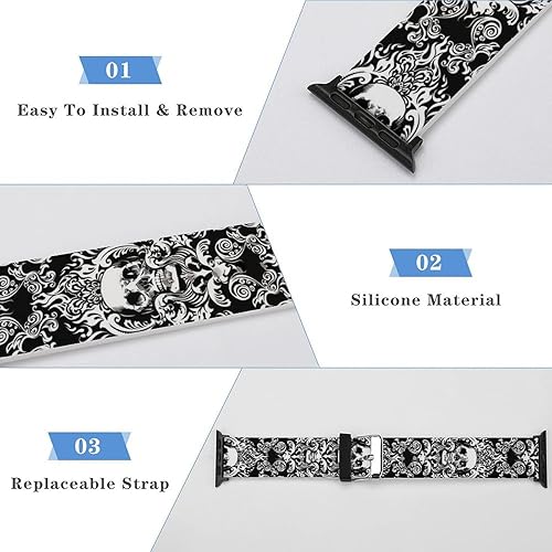 Vista 80 de Correa de reloj de silicona suave compatible con Iwatch Correa deportiva para hombres/unisex/jóvenes compatible con Iwatch Series