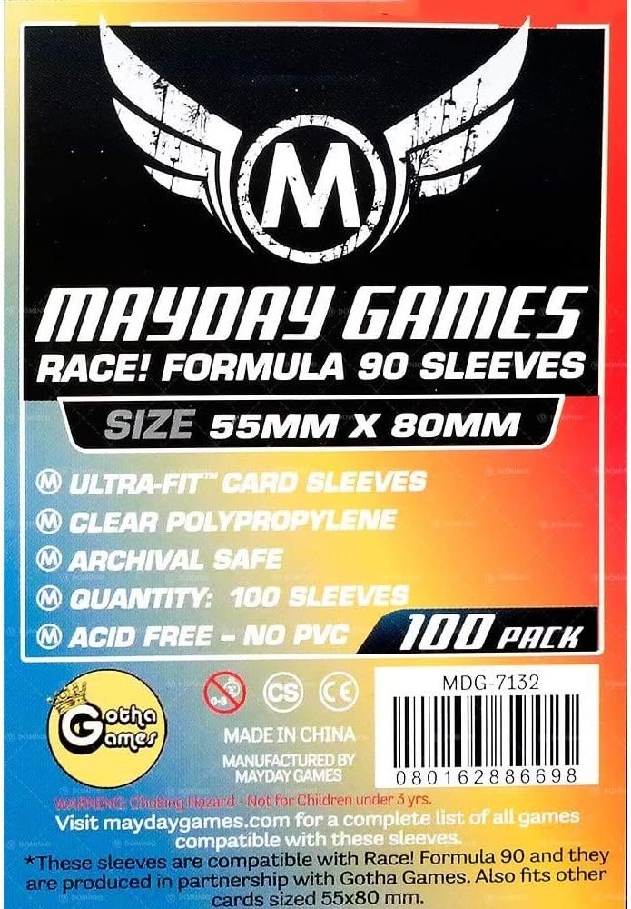 Ultra Fit Race! Formula 90" Card Sleeves (55x80mm) - 100 Pack, Standard Thickness