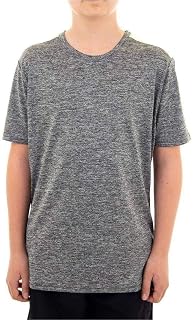 More Mile Marl Boys Short Sleeve Running Top - Grey