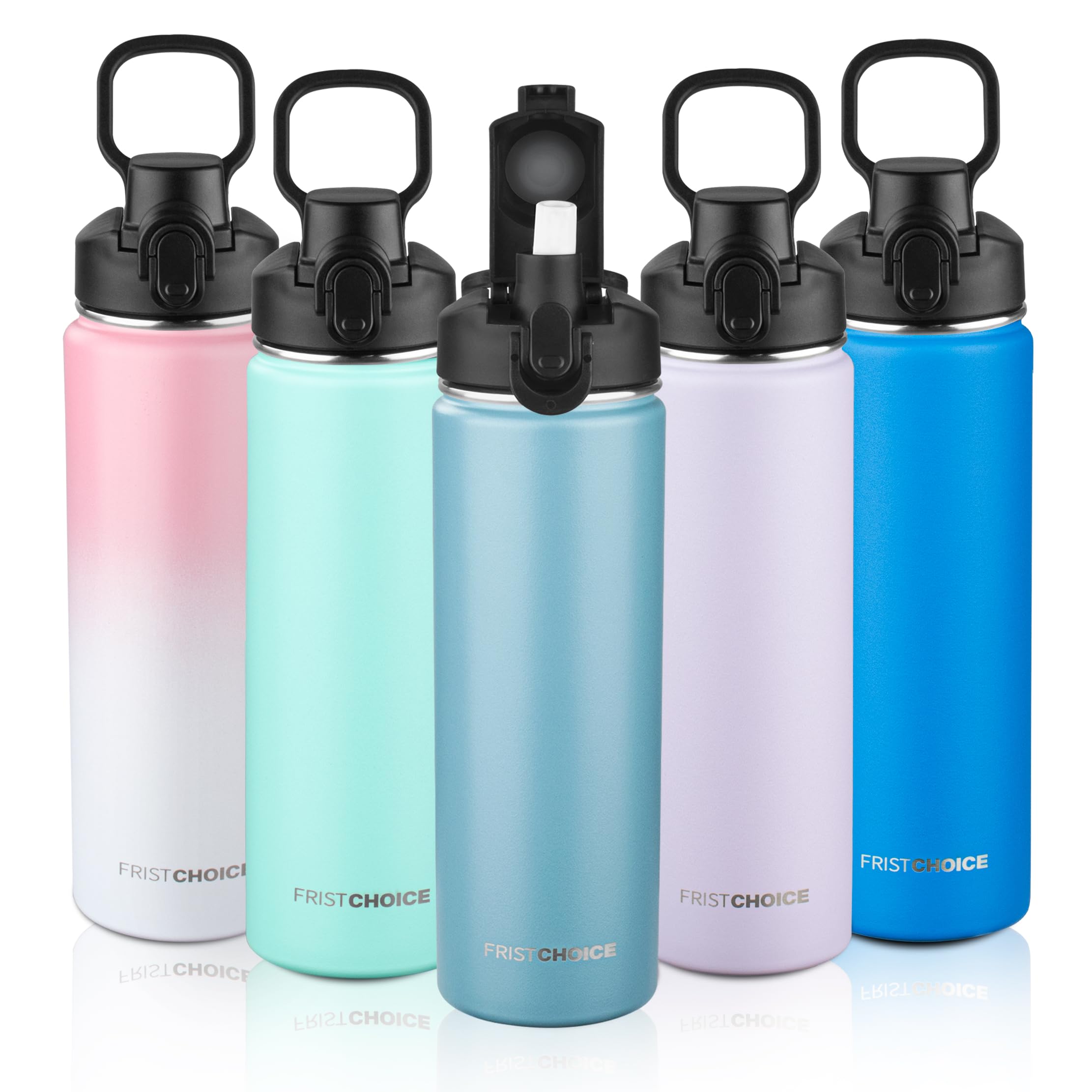 Insulated water bottle with Lid,24oz Stainless Steel Water Bottle for Boys,Girls,Double Wall Vacuum Wide Mouth Insulated Water Flask for School,Travel