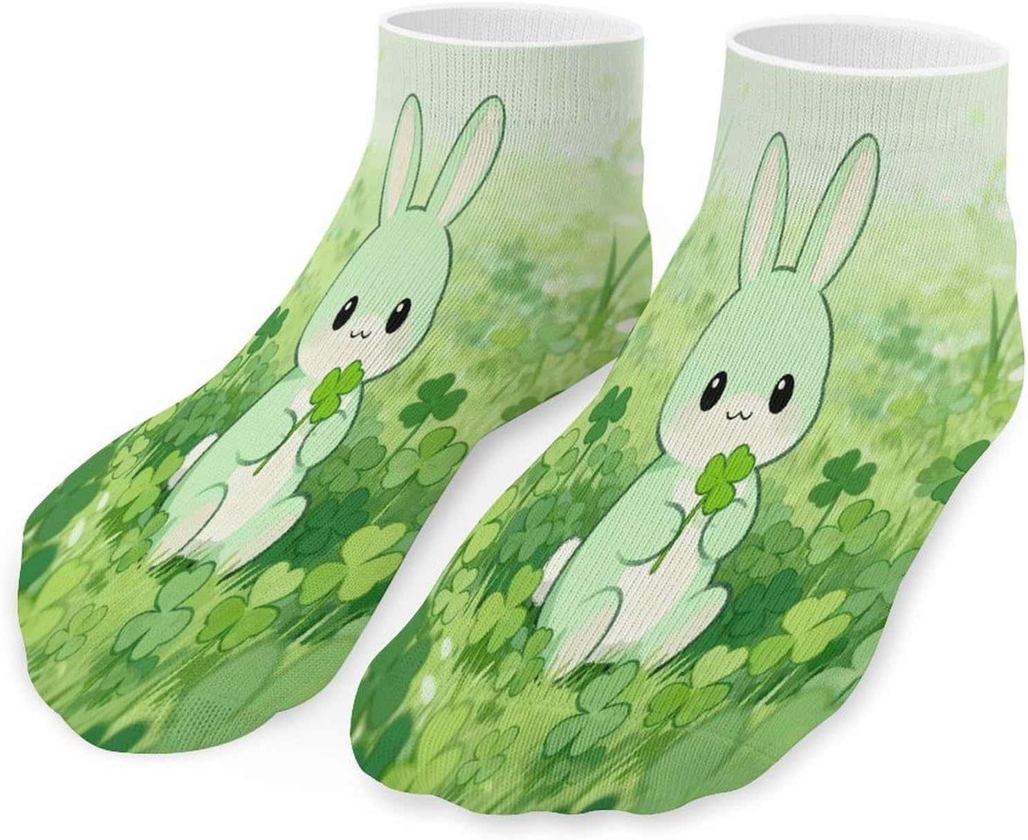 Light Green Crew Sock for Men Women Funny Novelty Socks Athletic Ankle Socks Comfort Soft Low Cut Tab Sock 5 Pairs