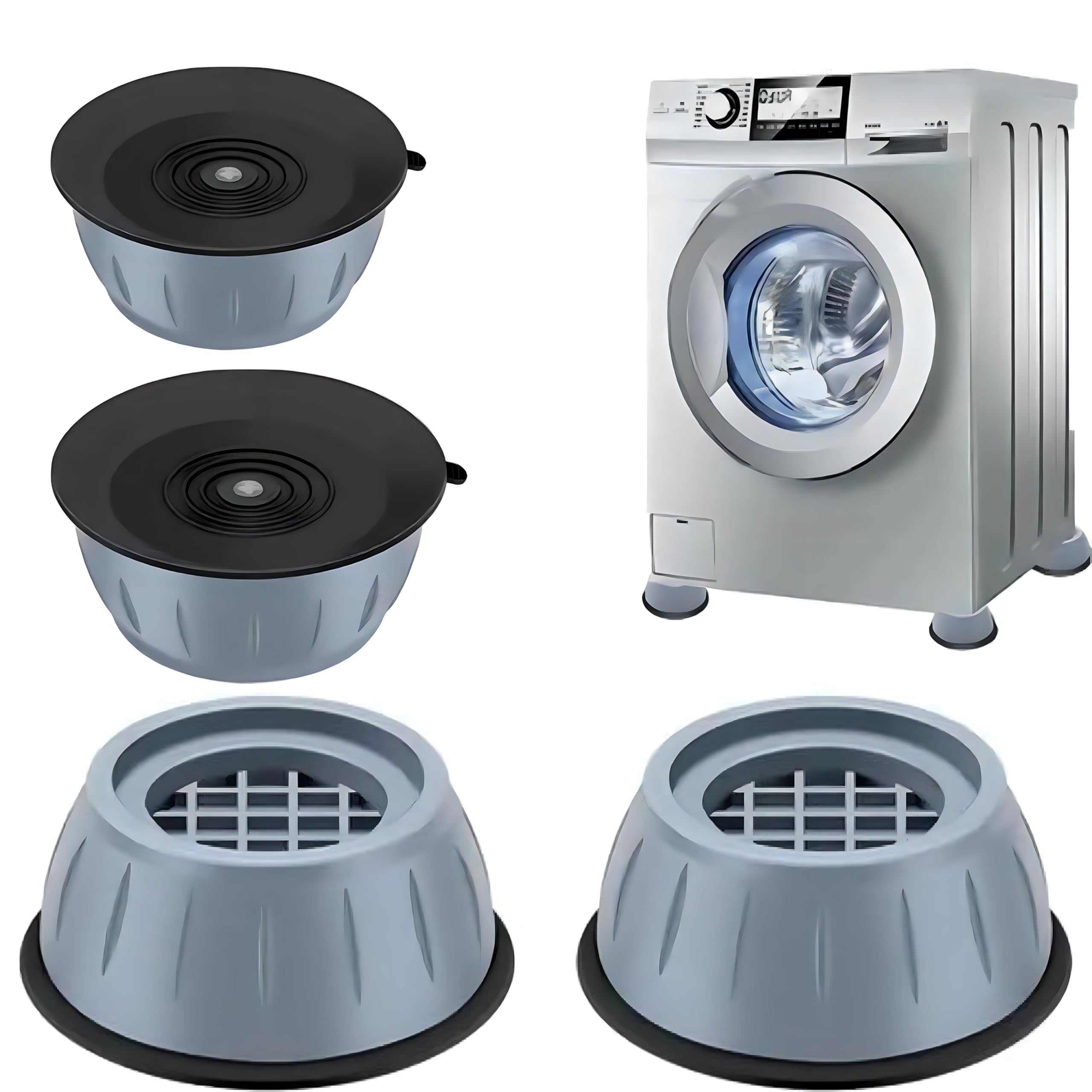 CARTYRA Furniture Anti vibration Pads | Cancelling Washing Machine Support | Washer And Dryer Anti-Vibration Pads | non-Slip Anti Vibration & Noise Reducing Rubber Feet Pads, Pack Of 4