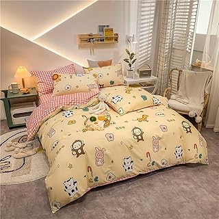 Morbido copripiumino Set biancheria da letto trapuntata con federe Set biancheria da letto matrimoniale in cotone Cartoon Set copripiumino Stampa biancheria da letto Camera da letto per bamb