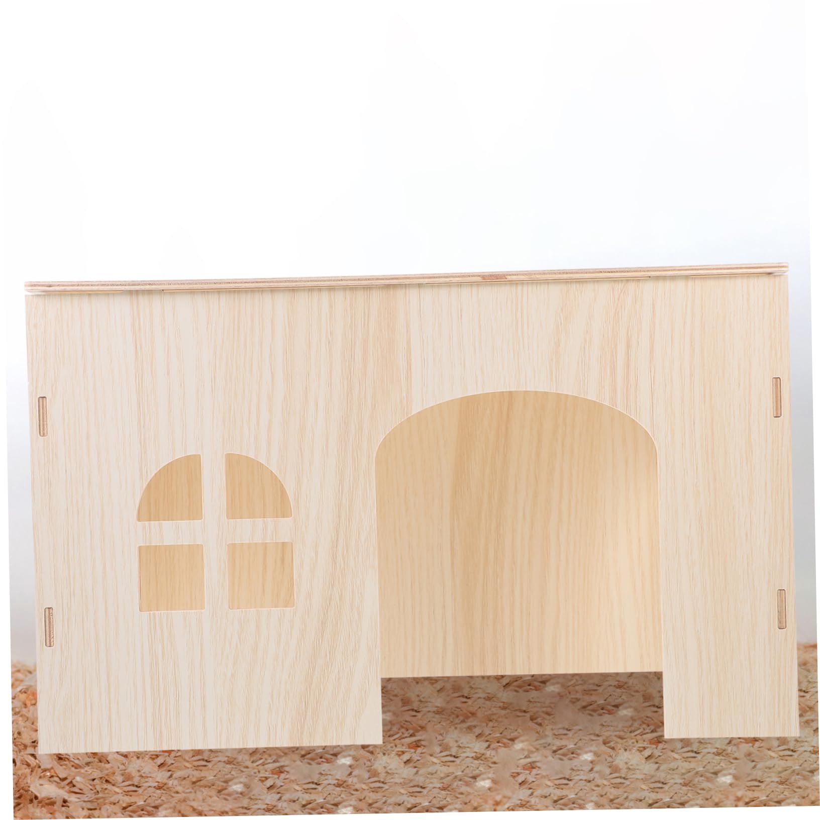 Milisten Casetta in Legno per Cincillà e Conigli, Rifugio per Piccoli Animali, Beige, Robusta e Sicura, Nido Accogliente per Riposo in Casa