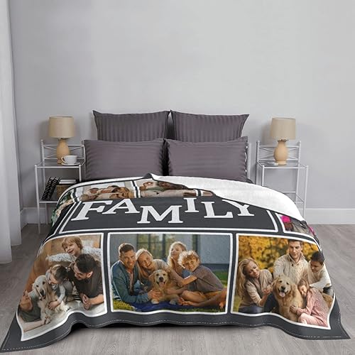 Miniatura 4 de Mantas personalizadas para el Día de la Madre con fotos familiares, mantas personalizadas con imagen, manta familiar personalizada con manta de