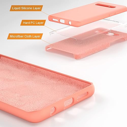 Vista 27 de E Segoi Funda diseñada para Galaxy S10 Plus de 6.4 pulgadas, S10+ de goma de gel de silicona líquida a prueba de golpes, cojín de forro de tela