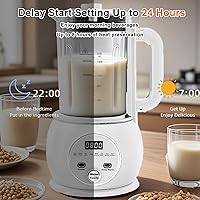 Vista 5 de Batidora caliente 10 en 1 para producir leche de nueces, 51 onzas de soja casera, almendra, avena, a base de plantas, para preparar alimentos