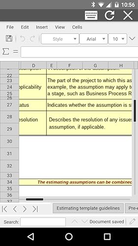 AndroXLS editor for XLS sheets