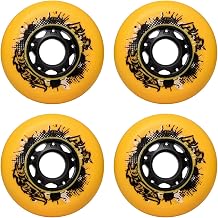 4 Pack 72MM / 76MM / 80MM, 92A / 95A Inline Skate Wheels, Indoor/Outdoor Roller Skate Wheels, Replacement for Rollerblade Skate Wheels,Yellow 95a,80mm