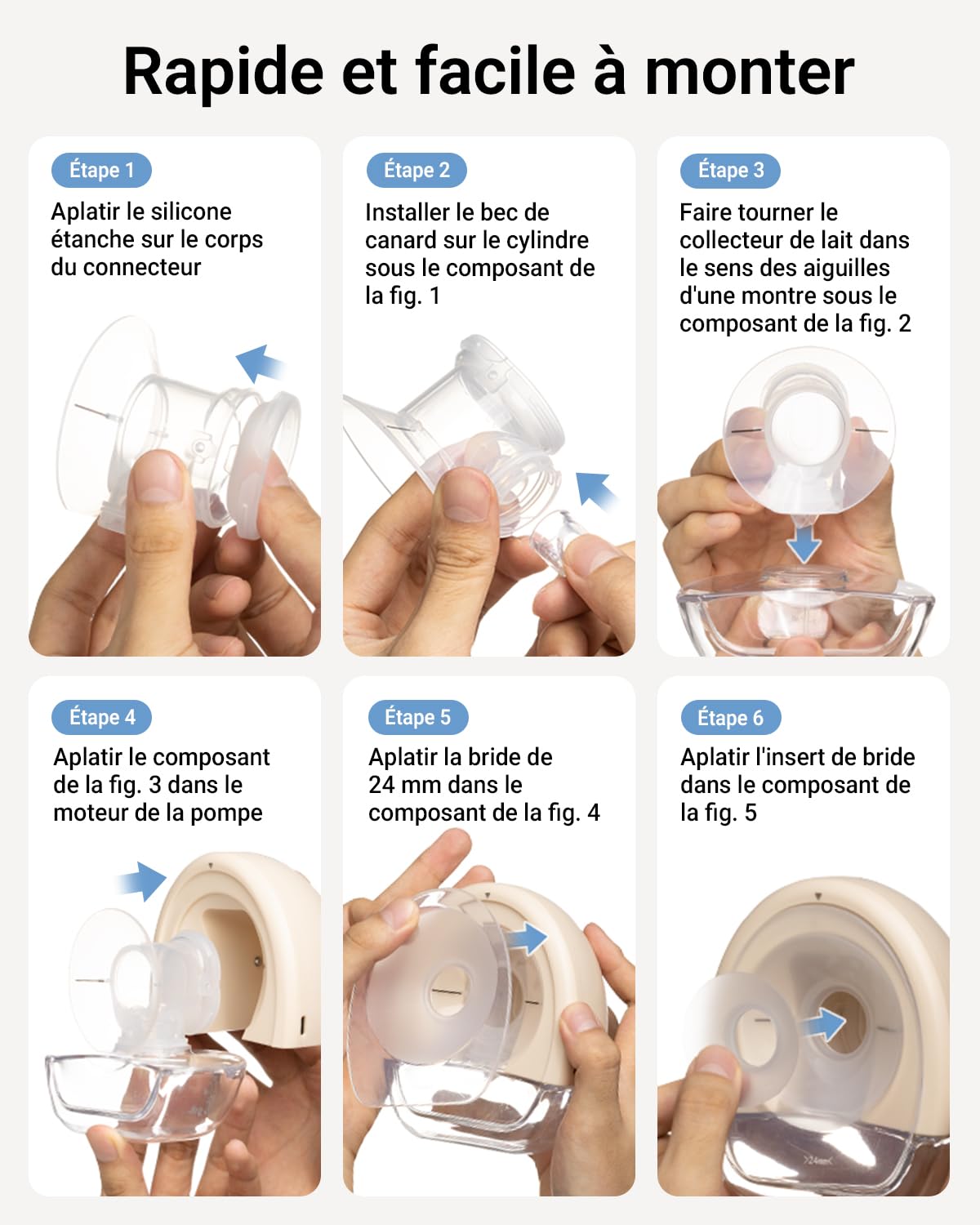 Bear Tire-Lait Mains Libres, Tire-Lait Portable Pour Allaitement, Forte Succion, Faible Bruit, 4 Modes Et 9 Niveaux, Tire-Lait électrique Portable, Embouts De 19/21/24 mm, Lot De 2