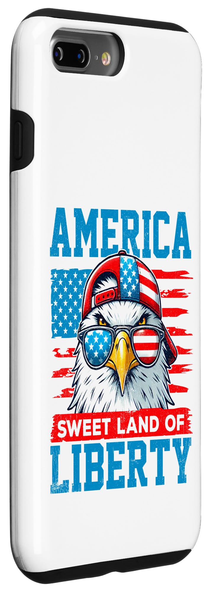 iPhone 7 Plus/8 Plus America Sweet Land of Liberty US Flag Cool Bald Eagle USA Case - Image 3
