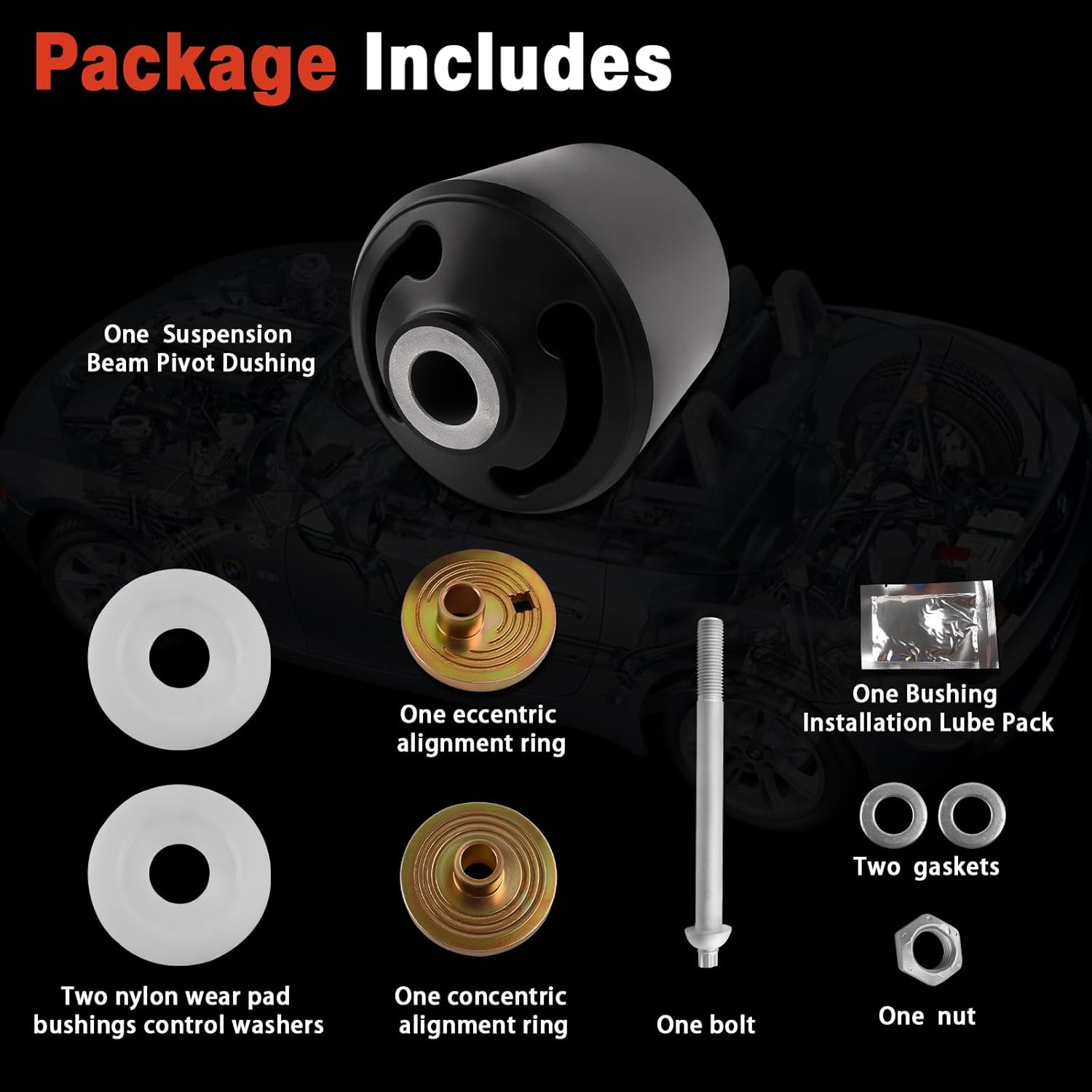 Quick Align Pivot Bolt Bushing Kit Compatible with Hendrickson Turner Trailer INTRAAX HT HLM FM20 LK Series with Alignment Collars, Replace 24691S, S-28654