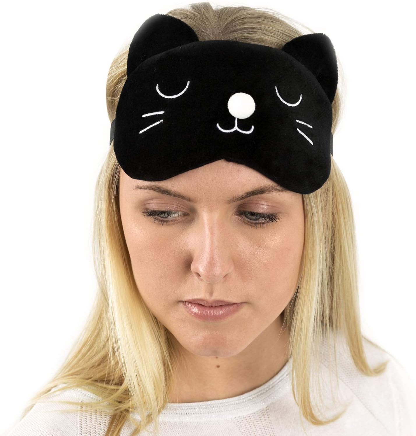 Ladies Kids Fun Animal Character Travel Sleeping Sleep Eye Mask with Cooling Gel Pad for Improved Restful Sleeping