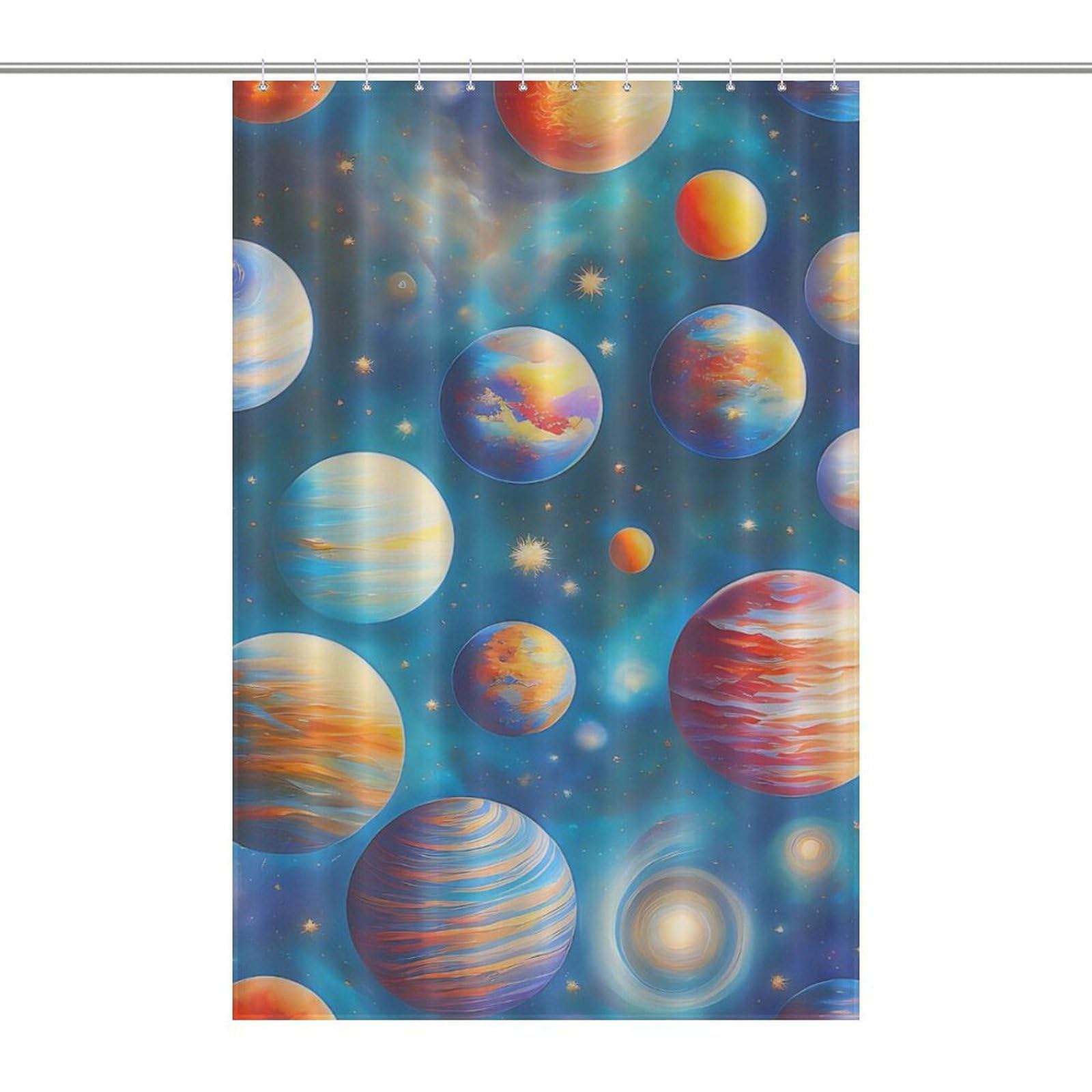 Rideau de douche rideau salle de bain vaisseaux spatiaux 122x183cm imperméable