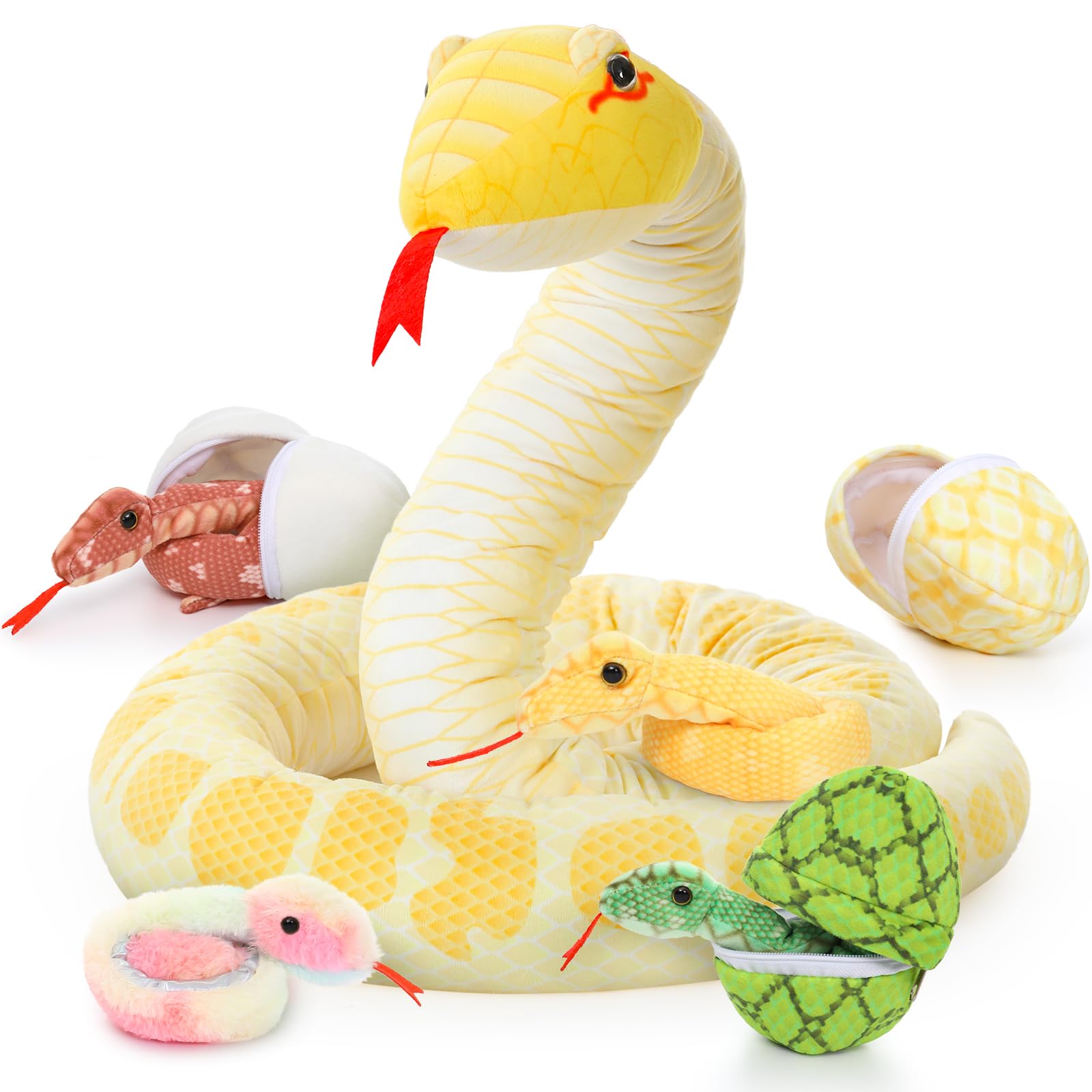 MorisMos Mamá Peluche Lagarto Verde con Bebe Suave Kawaii, 68cm Dragón Barbudo Juguete de Peluche Realista, Regalo Lagartos Morbido para Niños Niña Niños Navidad, Cumpleaños — view 29