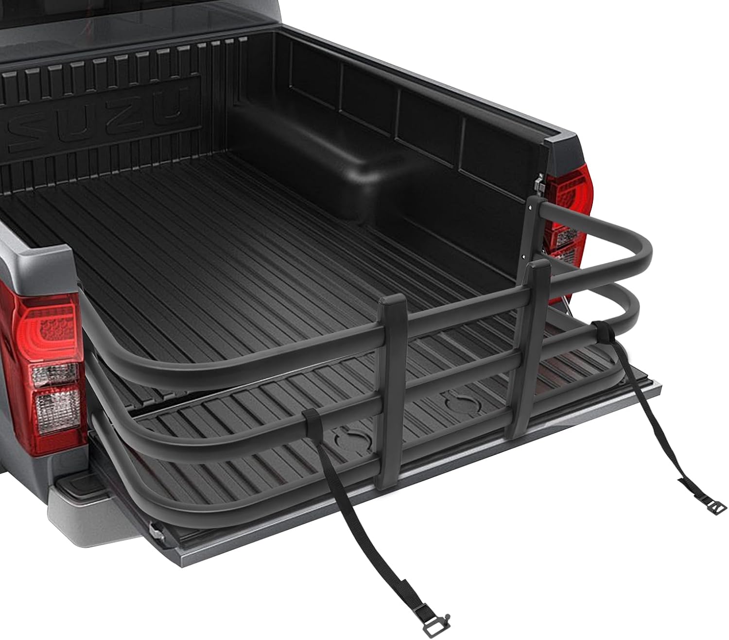 Truck Bed Extender, 55.12-68.11In Adjustable Length Truck Bed Extender Aluminium Retractable Tailgate Extenders Universal Tailgate Extenders w/2 Fixation Straps for Storing More Luggage and Equipment