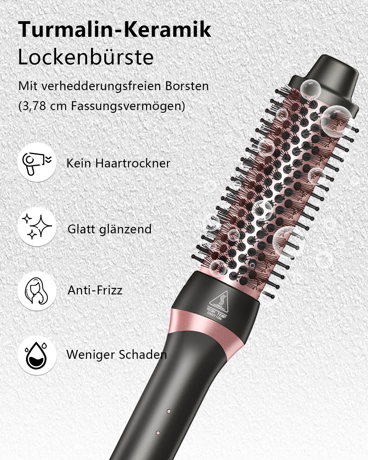 Lockenstab-Set, 5-in-1 Multi-Lockenstab-Set mit 1 Thermobürste, 1 * 3-Wellen-Lockenstab und 3 austauschbaren Keramik-Lockenstäben für Frauen mit allen Haartypen, Doppelspannung**