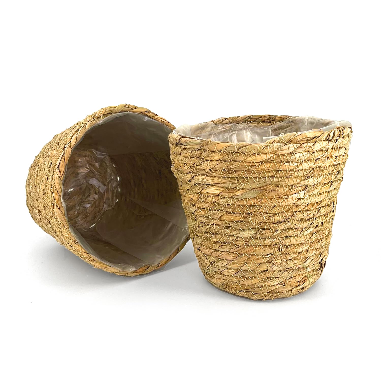 Set Da 2 Maniche Isolanti In Paglia Intrecciata Per Tazze - Sottobicchieri Termici Decorativi - Regalo Rustico Per Inaugurazione Casa - copertina