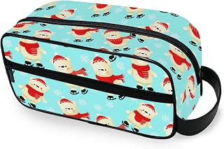 Burbuja Cartoon Bears Ice Skating Travel Toiletry Bag for Women Men, Portable Makeup Bag Organizer for Toiletries Accessories with Handle
