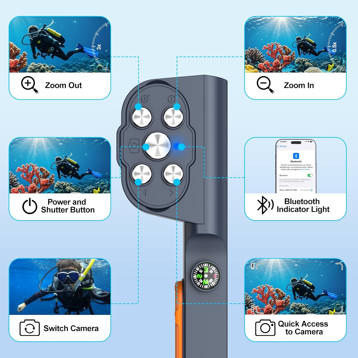 Beasyjoy Waterproof Phone Case, Underwater Snorkeling Diving Case for iPhone 16/15/14/13/12 Pro Max Samsung Galaxy S25/S24/S23 Ultra, Professional Scuba Dive Housing for Underwater Photo & Video, Blue - Image 7