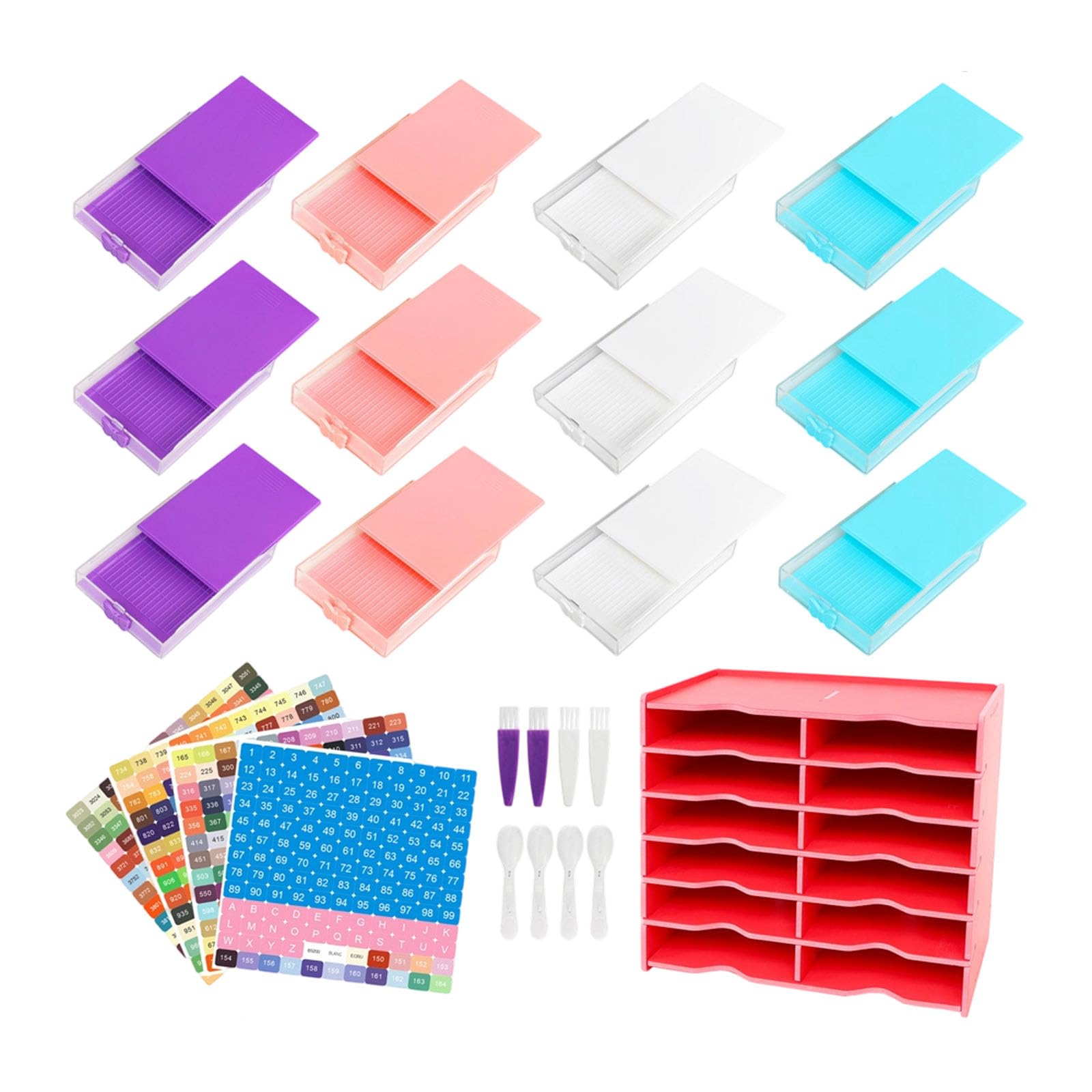 Bbajszx Multipurpose Painting Organiser with 12-Slot PVC Drawer and Bead Sorting Tray for Craft Supplies Painting Storage Sifting Tray Mobile Craft Cart