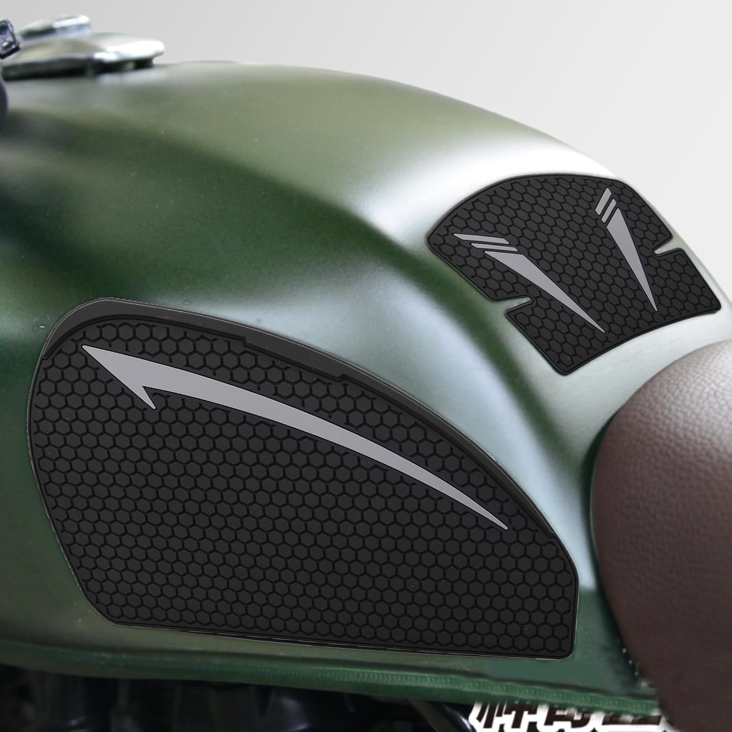 Motorcycle Accessories Tank Pad Kit Side Knee Guard Sticker Fuel Tank Protector Compatible with Honda CB350RS CB350 GB350 GB350C GB350S (2021-2024) (Black)