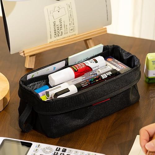 Vista 32 de CICIMELON - Estuche de gran capacidad para lápices con 3 compartimentos para la escuela para adolescentes, niños, hombres y mujer. Azul