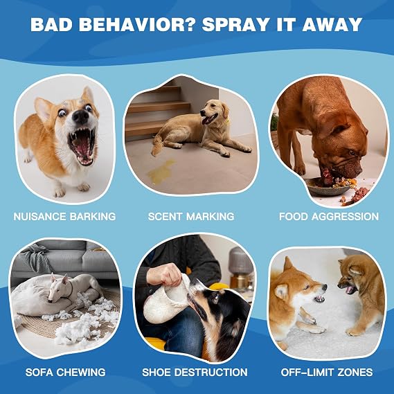 Corrector Spray Dog Trainer - 80ml Professional Dog Corrector Spray for Stops Barking, Jumping, Aggression & Unwanted Behaviors, Safe, Humane & Effective