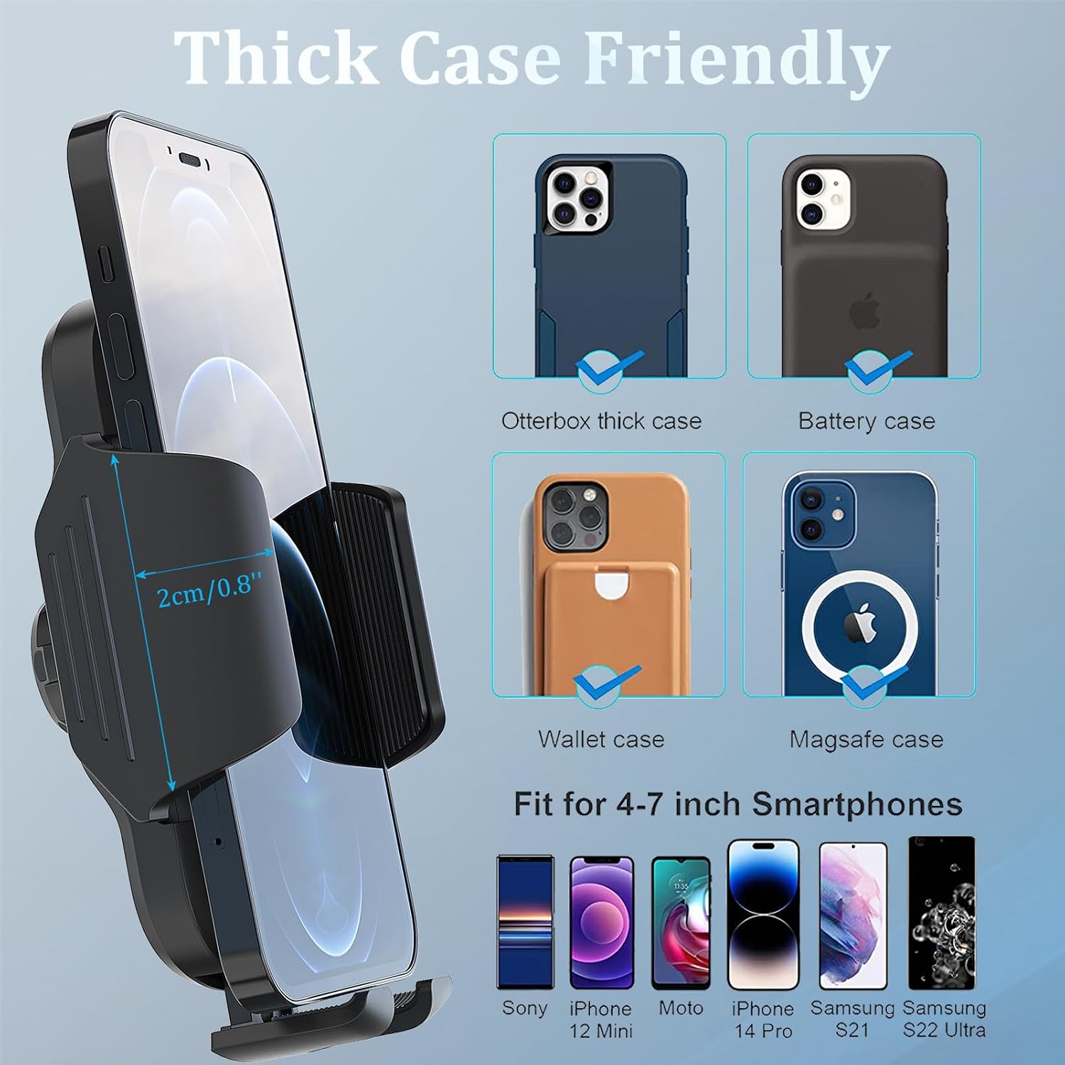 Phone Holder for Cars,Strong Suction Cup Car Phone Holder Universal Mobile Phone Car Mount for Dashboard/Windscreen Bendable Alloy Phone Mount Cradle for All 4-7" Smartphones (black) image 5