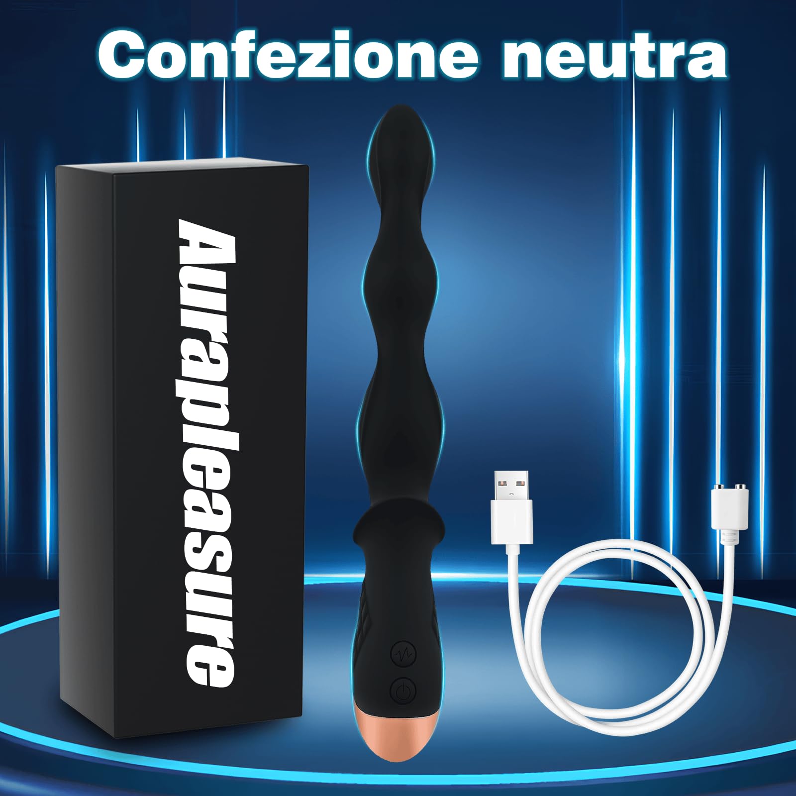 Vibratore Anale Plug Perline Massaggiatore Prostatico Punto G Buttplug