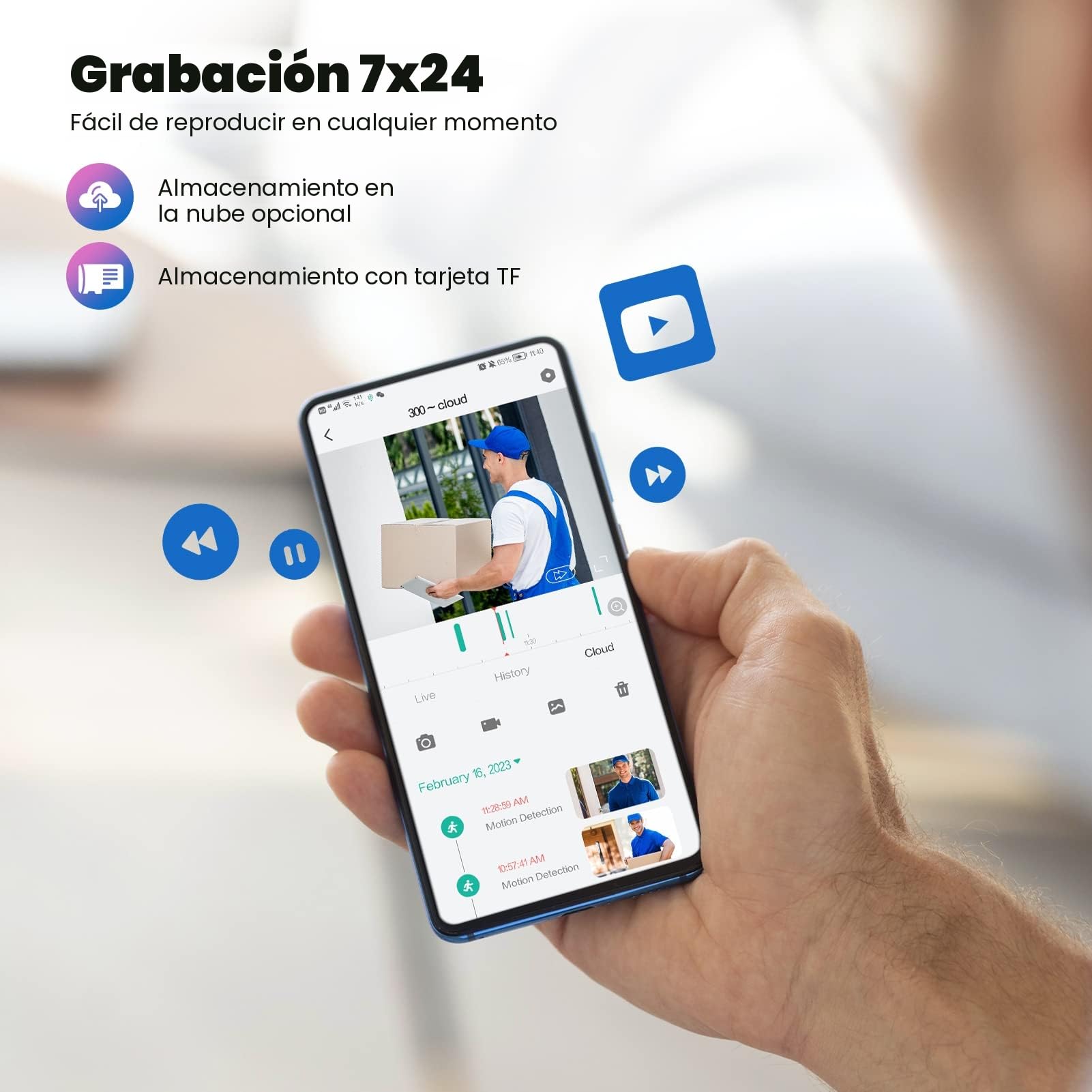 Codnida 2K Camara Vigilancia WiFi Exterior, Camaras Vigilancia Domicilio 2.4Ghz WiFi PTZ 360° Vista con Visión Nocturna en Color,24/7 Grabación Continua,Seguimiento Automático,Alarma de Luz y Sonido,
