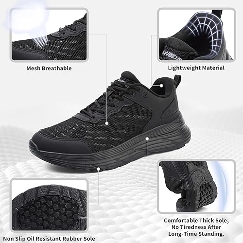 Miniatura 3 de Zapatos de trabajo antideslizantes para hombre, zapatos de chef cómodos, transpirables, resistentes al aceite, antideslizantes, para cocina,